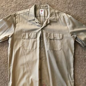 Dickies Khaki collared button up shirt